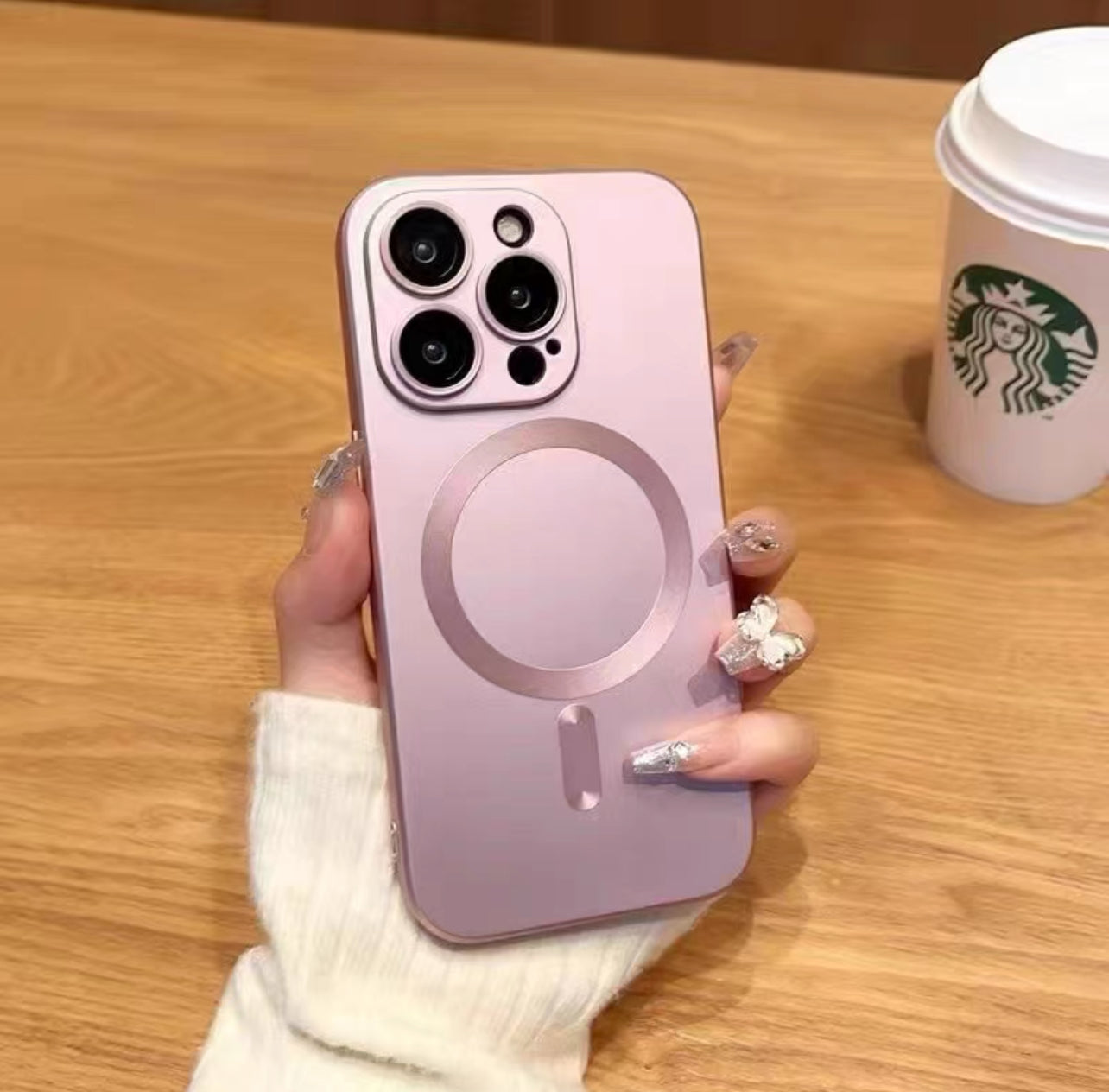 (New 2024 Style!) Premium Metallic Crystal MagSafe Phone Case with Build-on Lens Protector- iPhones (New 2024 Style!) Premium Metallic Crystal MagSafe Phone Case with Build-on Lens Protector- iPhones